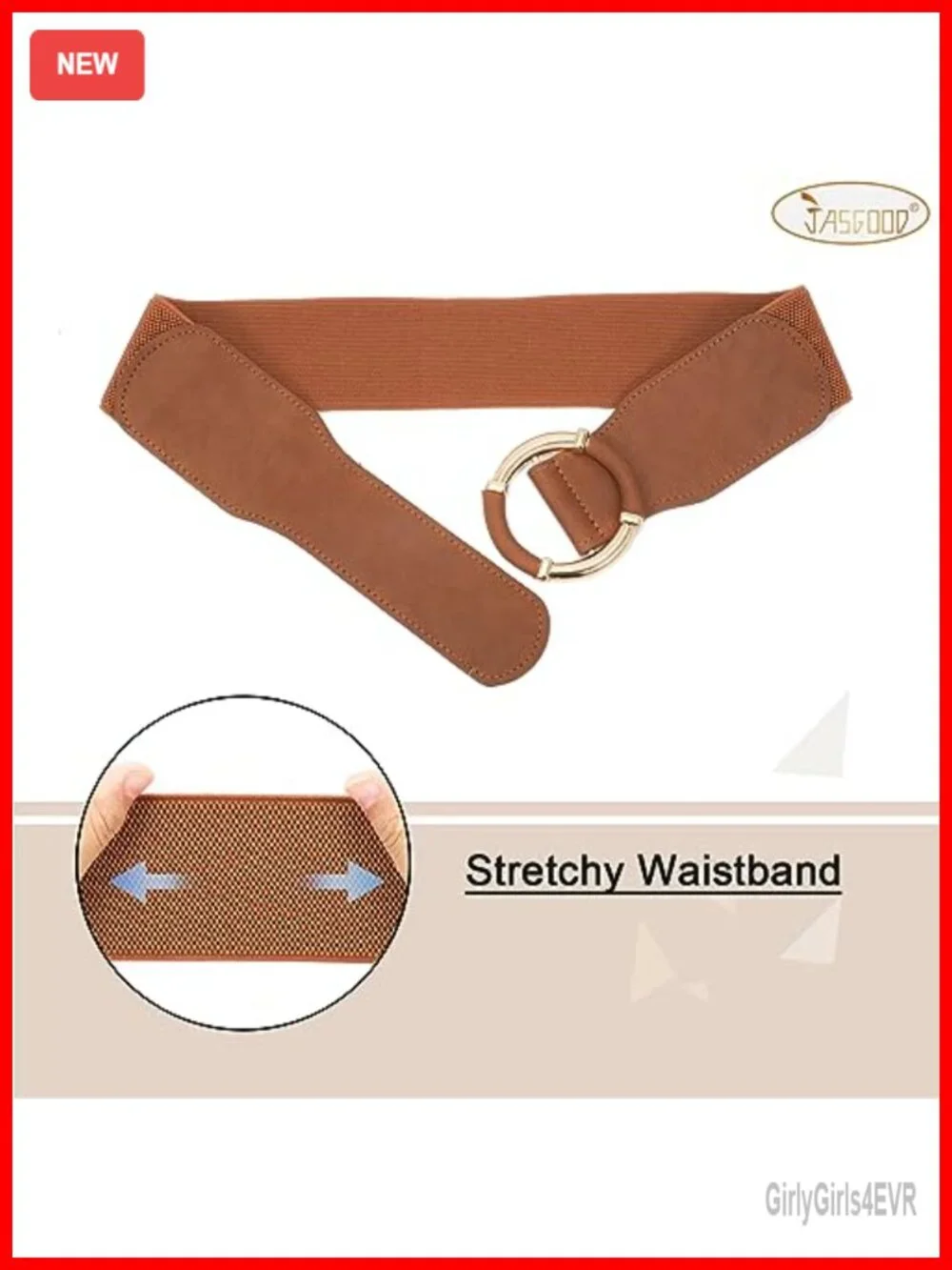 Vintage Stretchy Elastic Wide Waist Belt with Circle Buckle for Dresses
